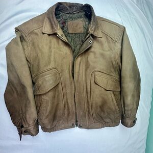 St. John’s Bay Genuine Leather Jacket – Men’s Medium (Regular) – Brown